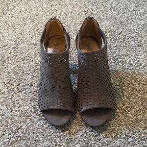 Style & Co Gray Peep-Toe Booties…Worn Once